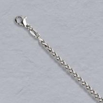 Platinum Round Wheat Chain 2.5mm