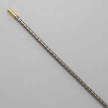 Platinum Satin Puzzle Chain 3.0mm, 18K Yellow Gold Bayonet