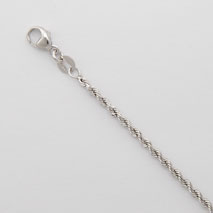 Platinum Diamond Cut Rope Chain 1.5mm