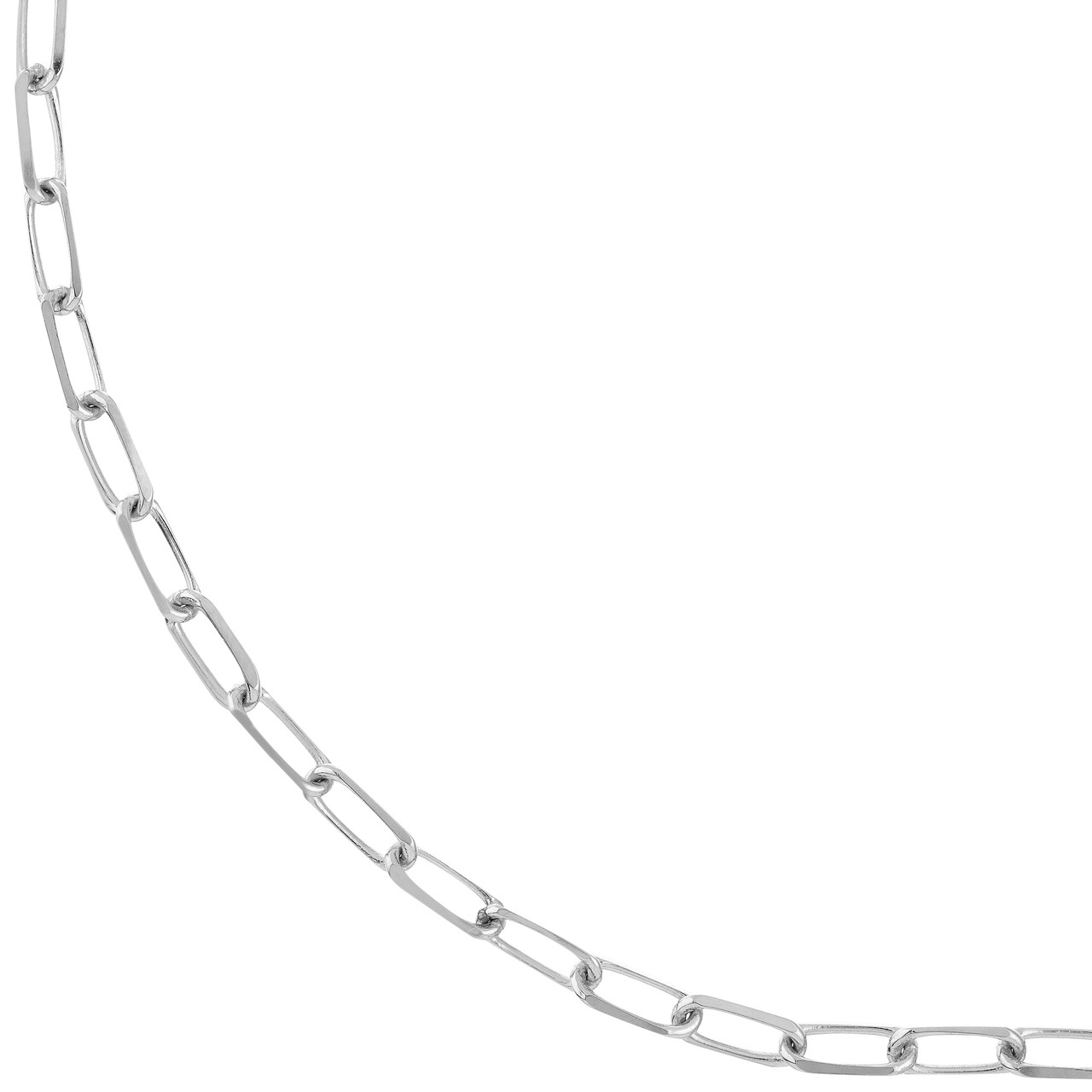 16-Inch 3.1mm Paper Clip Chain with Lobster Lock Unknown Friendly Weight Sterling Silver - view 2