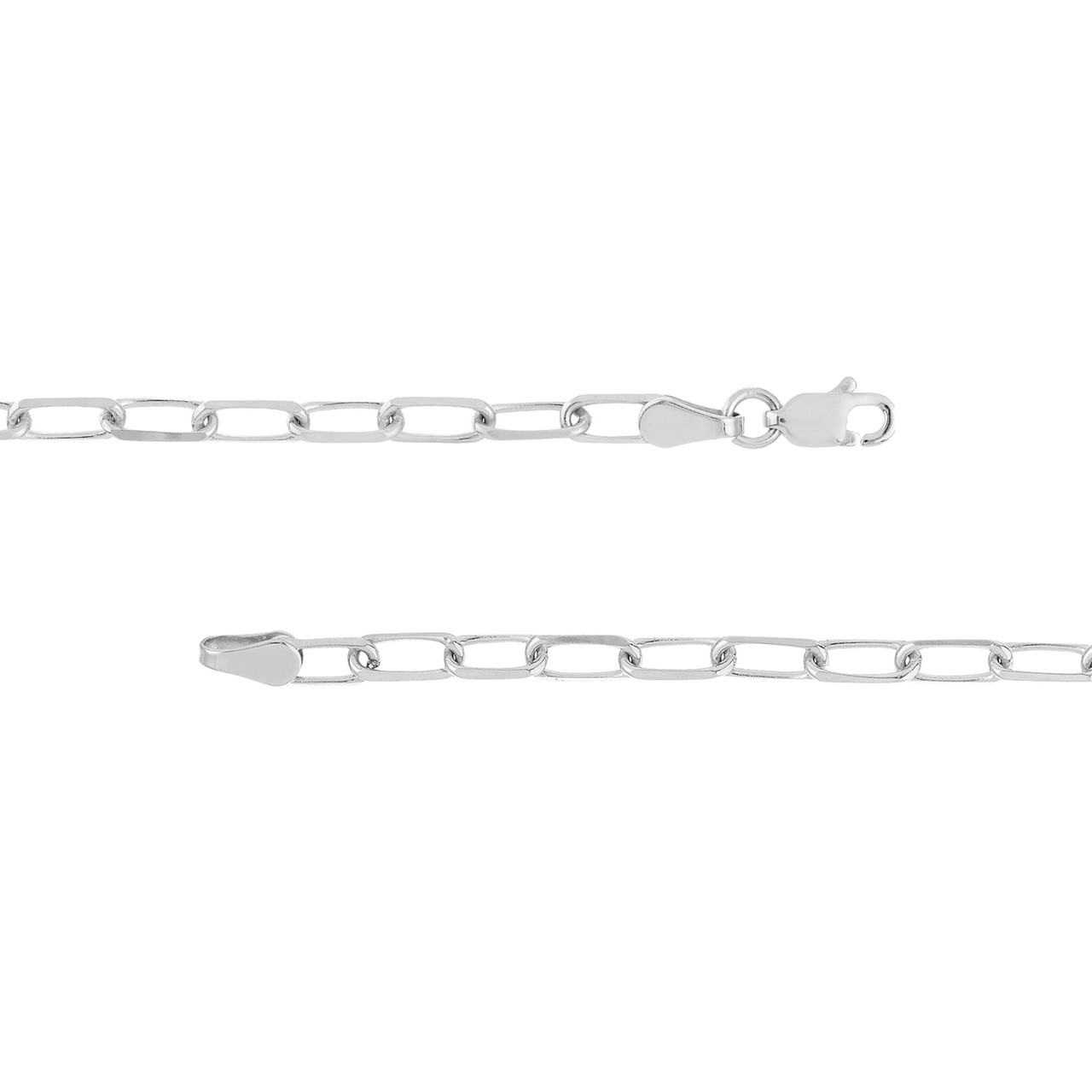 16-Inch 3.1mm Paper Clip Chain with Lobster Lock Unknown Friendly Weight Sterling Silver - view 10