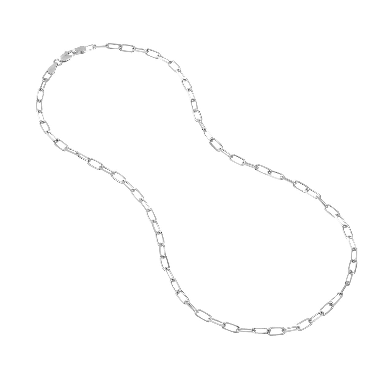 16-Inch 3.1mm Paper Clip Chain with Lobster Lock Unknown Friendly Weight Sterling Silver - view 8