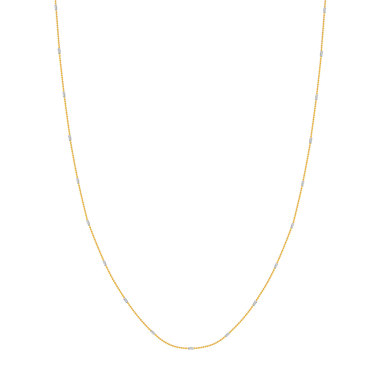 0.95mm Two-Tone Barrel Saturn Chain with Lobster Lock