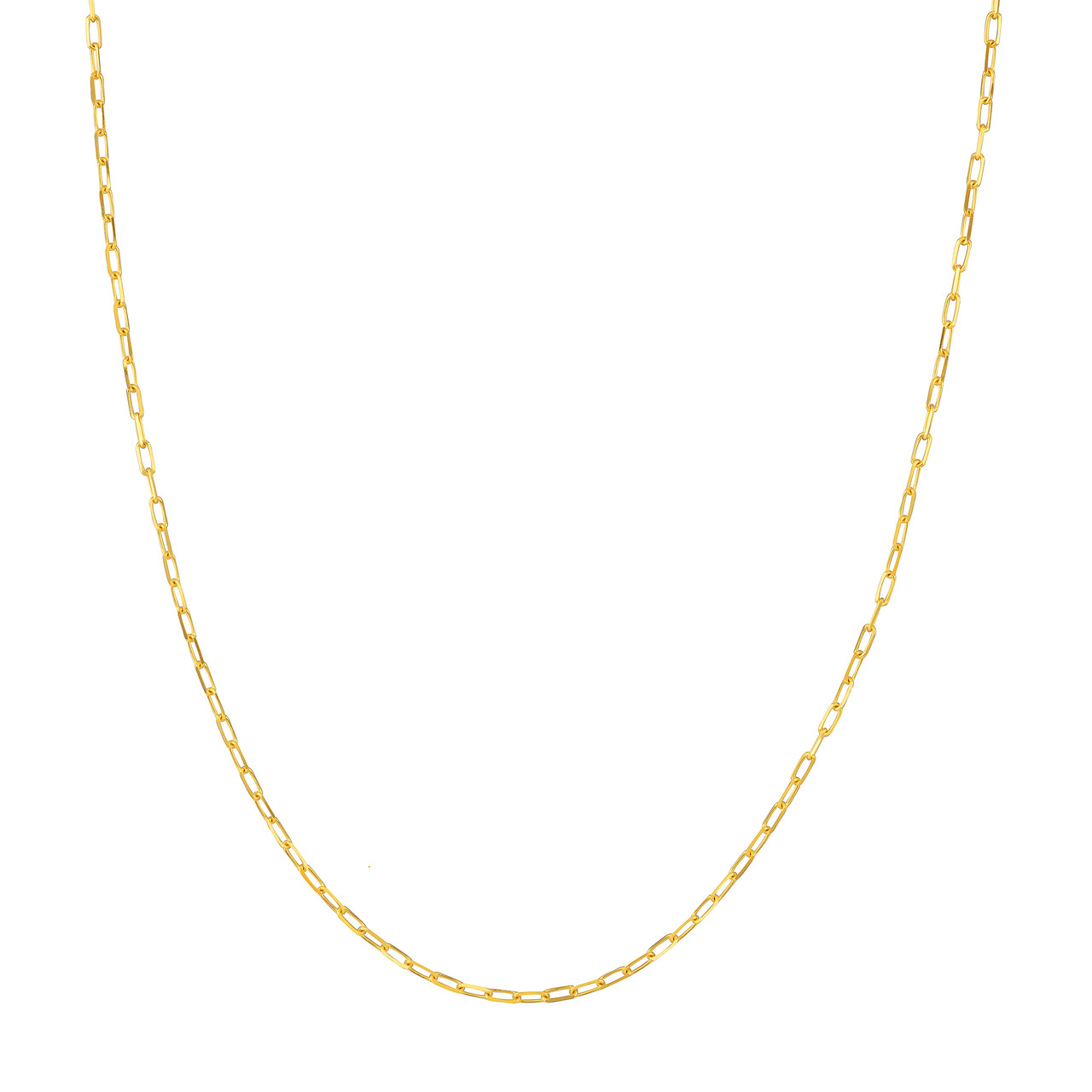 7.25-Inch 1.95mm D/C Paper Clip Chain with Lobster Lock Unknown Friendly Weight 14K yellow, white or rose gold - view 3