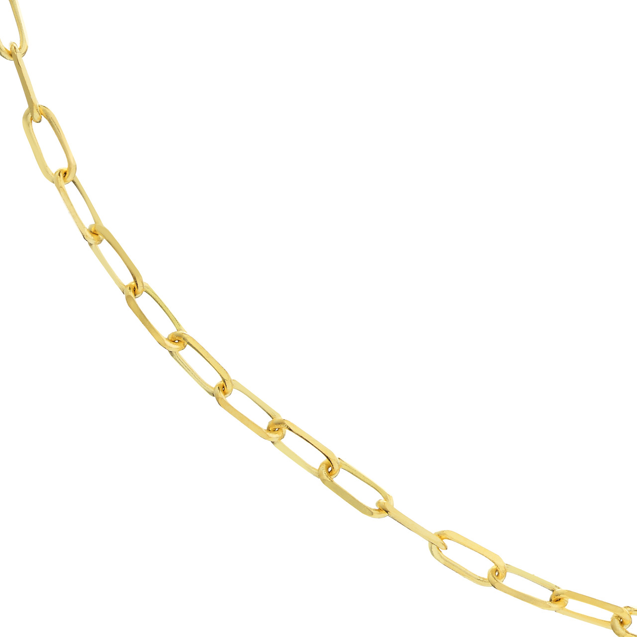 7.25-Inch 1.95mm D/C Paper Clip Chain with Lobster Lock Unknown Friendly Weight 14K yellow, white or rose gold - view 2