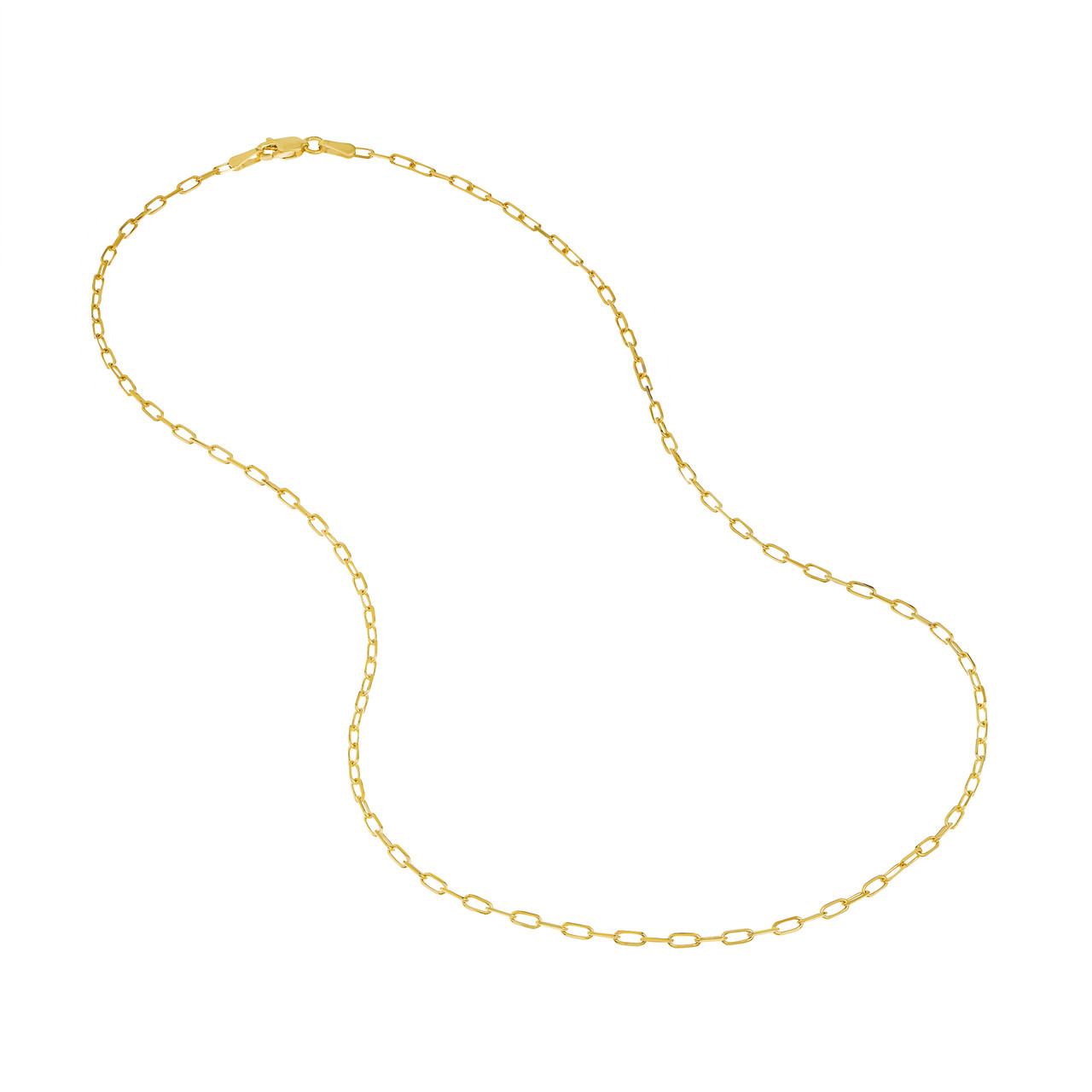 7.25-Inch 1.95mm D/C Paper Clip Chain with Lobster Lock Unknown Friendly Weight 14K yellow, white or rose gold - view 8