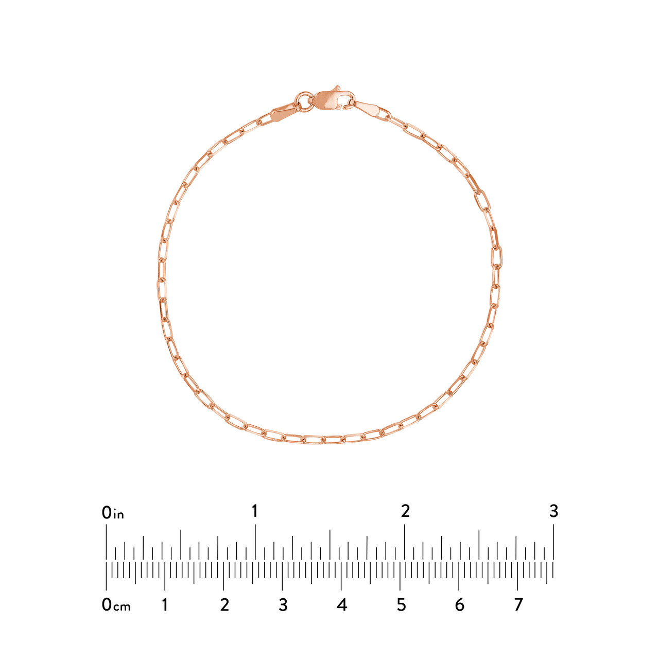 7.25-Inch 1.95mm D/C Paper Clip Chain with Lobster Lock Unknown Friendly Weight 14K yellow, white or rose gold - view 23