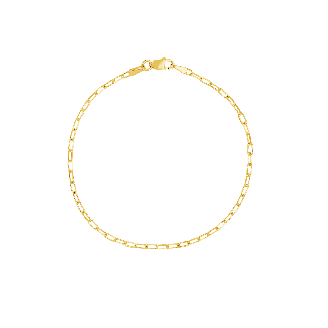 7.25-Inch 1.95mm D/C Paper Clip Chain with Lobster Lock Unknown Friendly Weight 14K yellow, white or rose gold - view 17