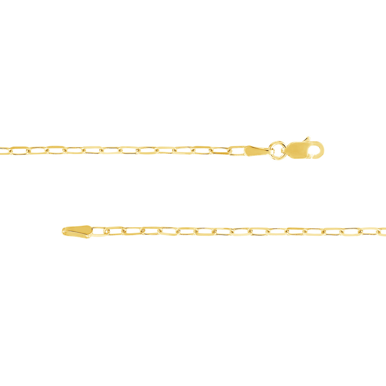 7.25-Inch 1.95mm D/C Paper Clip Chain with Lobster Lock Unknown Friendly Weight 14K yellow, white or rose gold - view 28