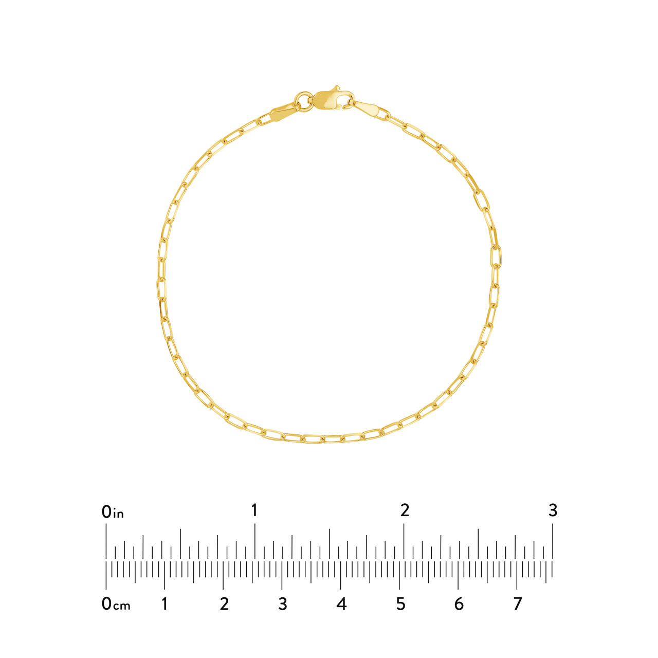 7.25-Inch 1.95mm D/C Paper Clip Chain with Lobster Lock Unknown Friendly Weight 14K yellow, white or rose gold - view 7