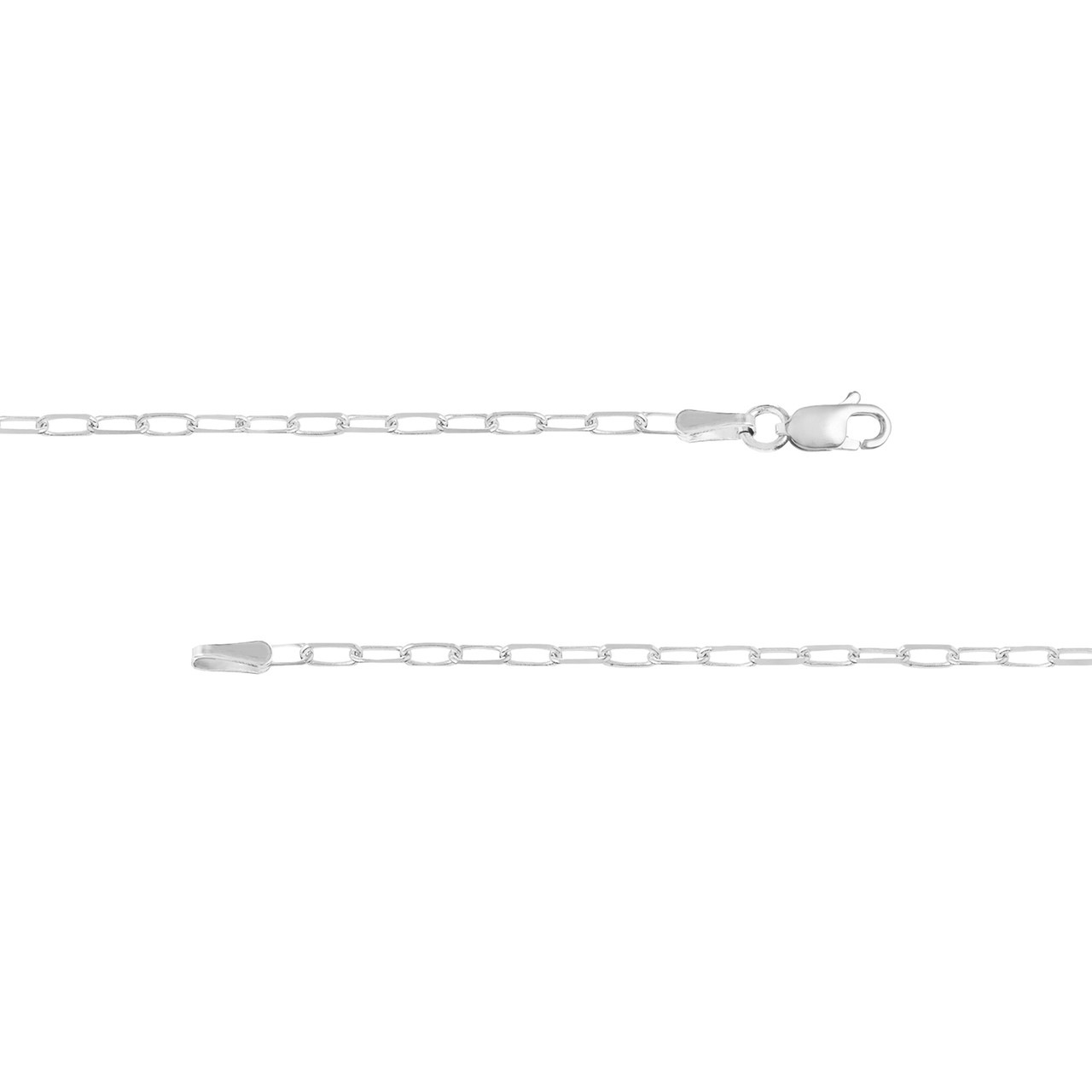 7.25-Inch 1.95mm D/C Paper Clip Chain with Lobster Lock Unknown Friendly Weight 14K yellow, white or rose gold - view 11