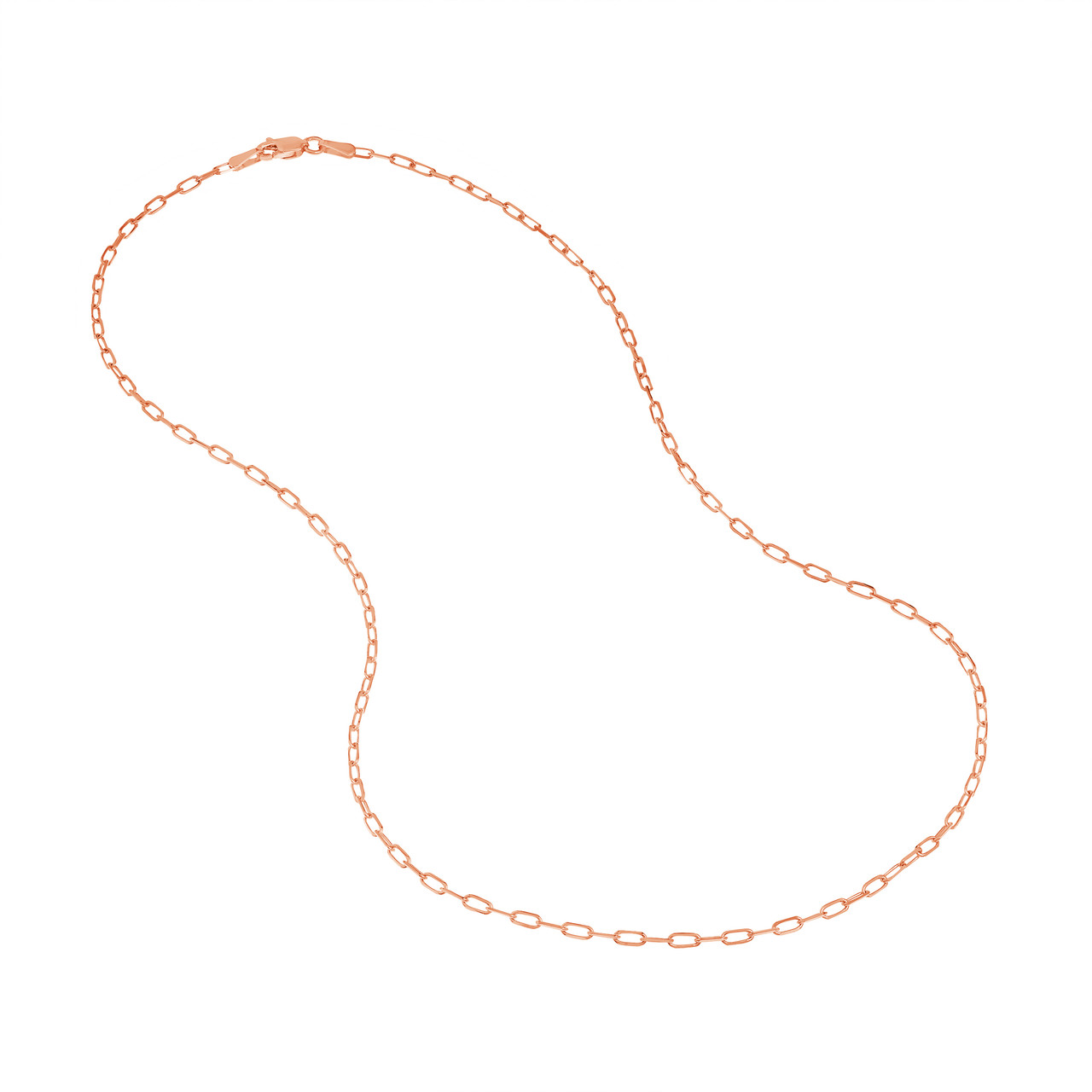 7.25-Inch 1.95mm D/C Paper Clip Chain with Lobster Lock Unknown Friendly Weight 14K yellow, white or rose gold - view 9