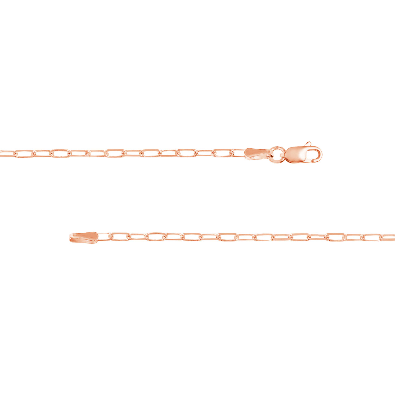 7.25-Inch 1.95mm D/C Paper Clip Chain with Lobster Lock Unknown Friendly Weight 14K yellow, white or rose gold - view 14