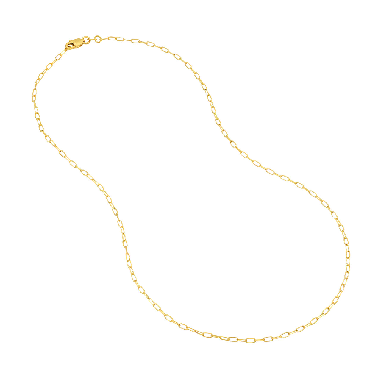 16-Inch 1.7mm Paper Clip Chain with Lobster Lock Unknown Friendly Weight 14K yellow or white gold - view 7