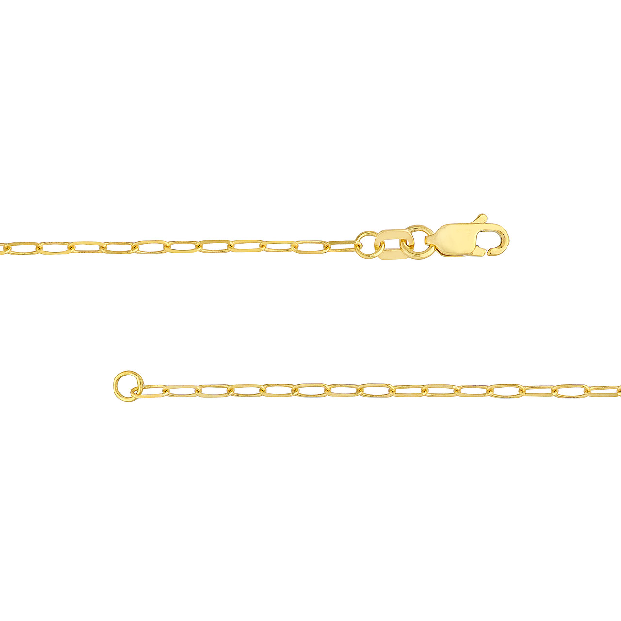 16-Inch 1.7mm Paper Clip Chain with Lobster Lock Unknown Friendly Weight 14K yellow or white gold - view 10