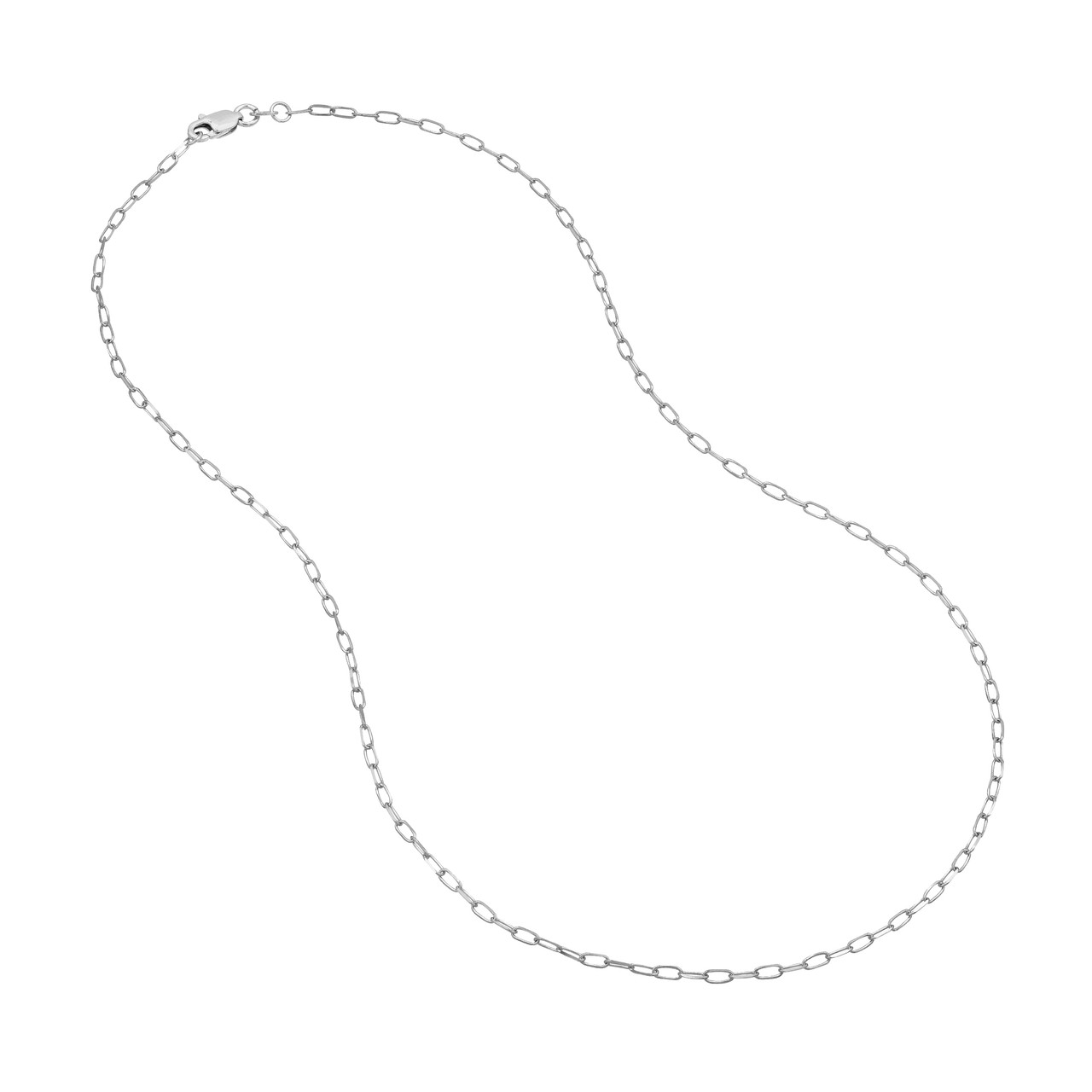 16-Inch 1.7mm Paper Clip Chain with Lobster Lock Unknown Friendly Weight 14K yellow or white gold - view 8