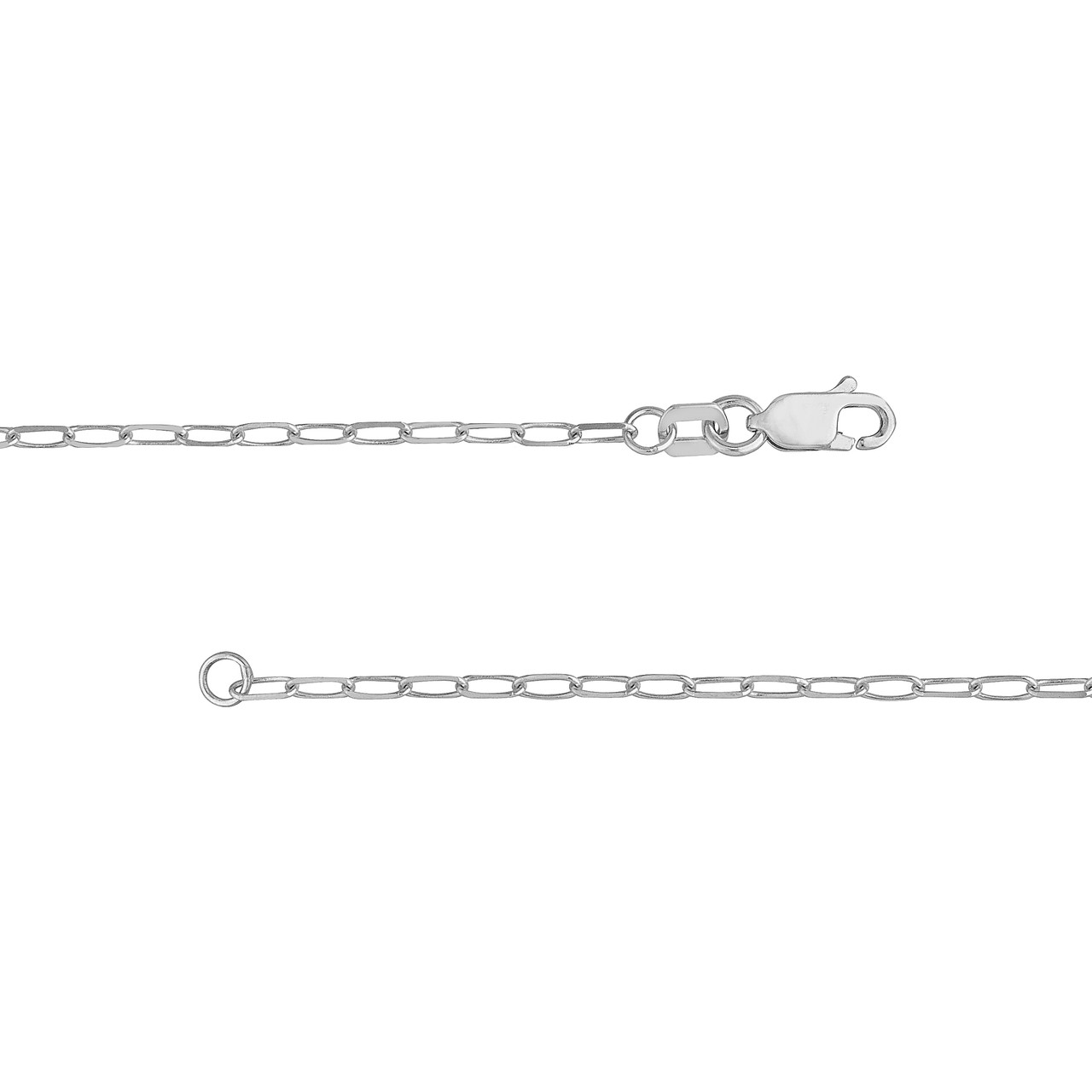 16-Inch 1.7mm Paper Clip Chain with Lobster Lock Unknown Friendly Weight 14K yellow or white gold - view 6
