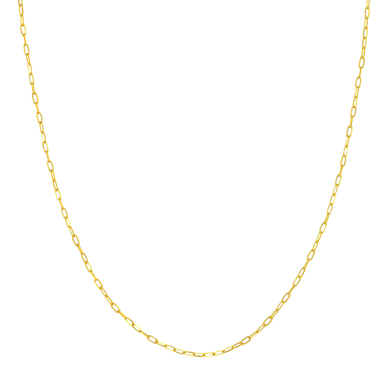 16-Inch 1.7mm Paper Clip Chain with Lobster Lock Unknown Friendly Weight 14K yellow or white gold - view 5