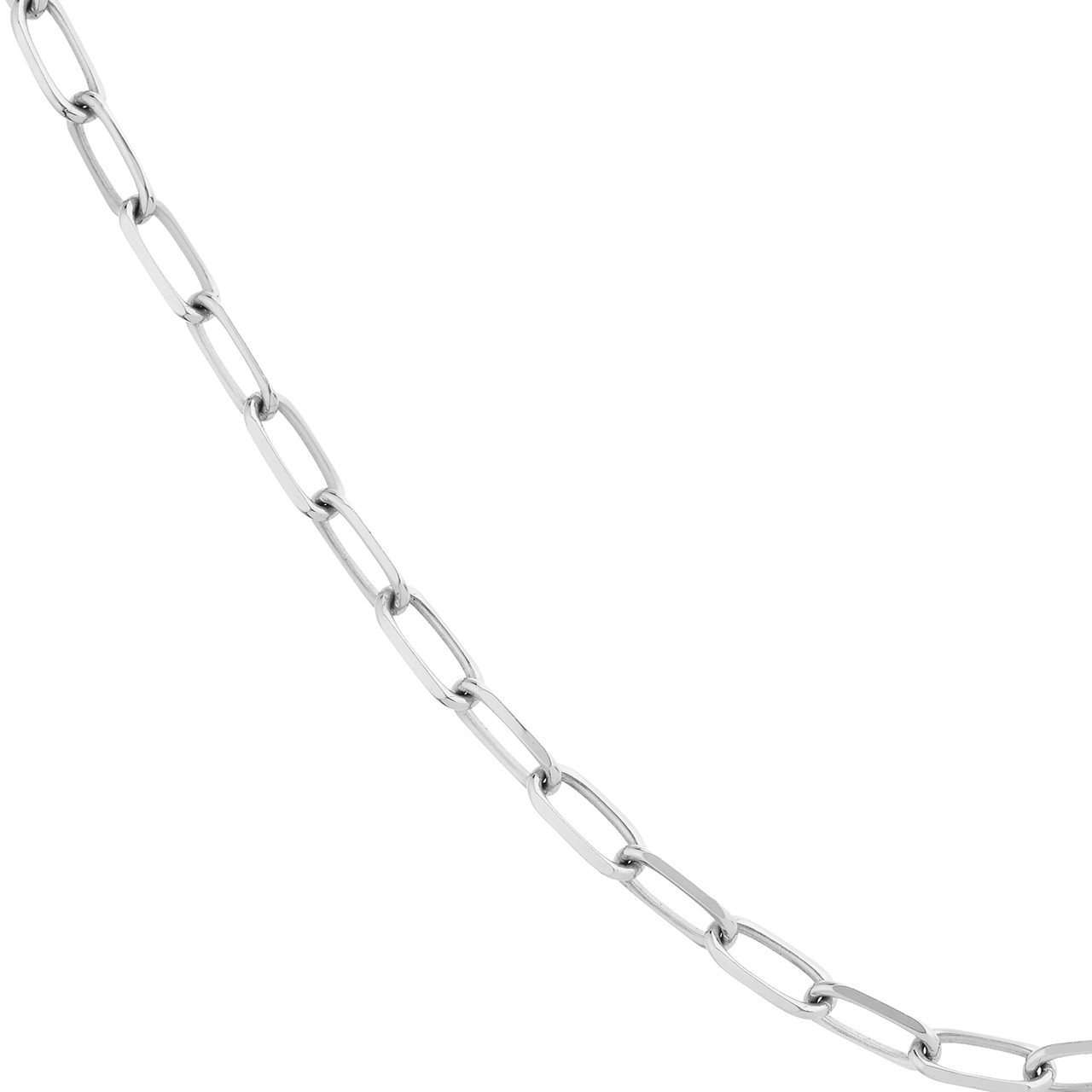 18-Inch 5.25mm Paper Clip Chain with Lobster Lock Unknown Friendly Weight Sterling Silver - view 3