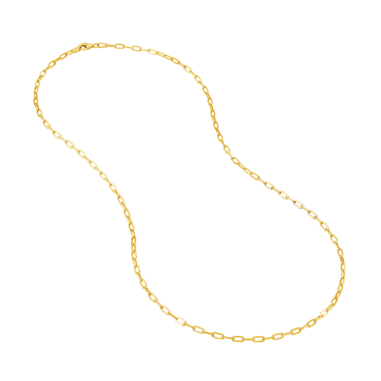 10-Inch 2.5mm Paper Clip Chain with Pear Shape Lock Unknown Friendly Weight Sterling Silver - view 39
