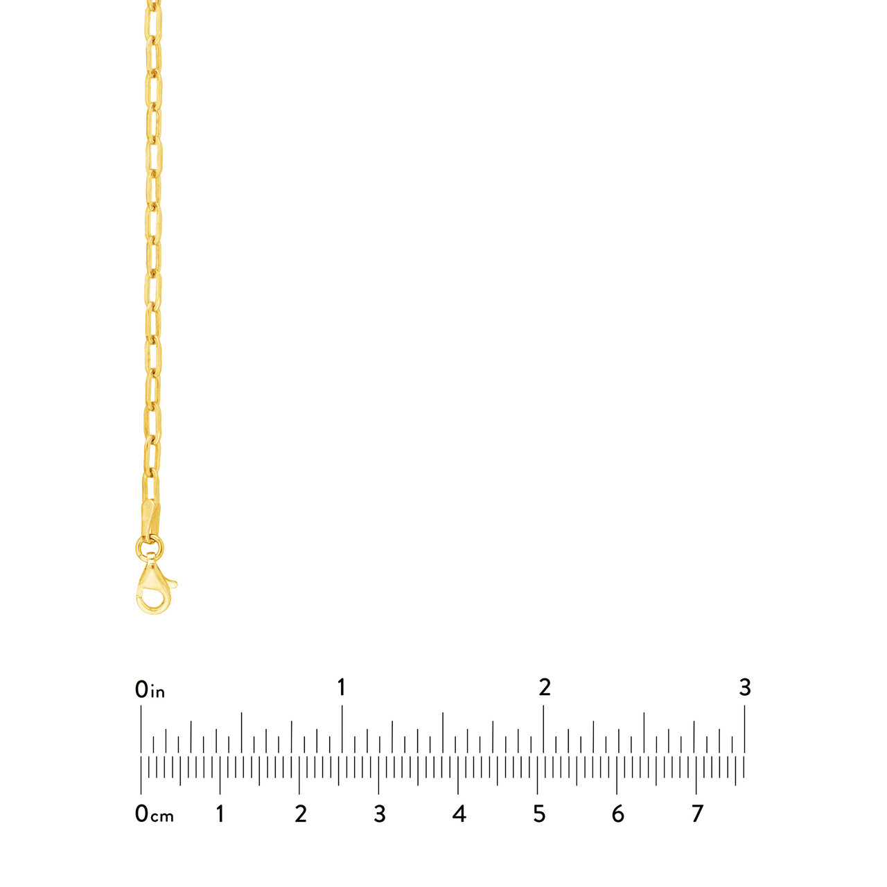 10-Inch 2.5mm Paper Clip Chain with Pear Shape Lock Unknown Friendly Weight Sterling Silver - view 17