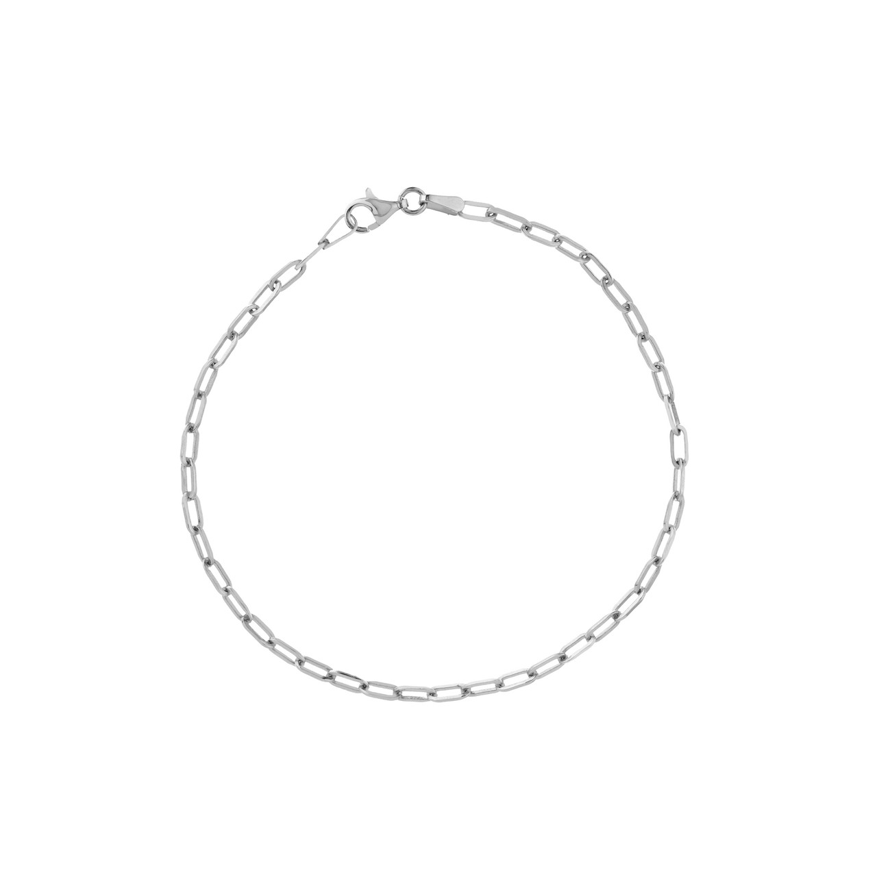 10-Inch 2.5mm Paper Clip Chain with Pear Shape Lock Unknown Friendly Weight Sterling Silver - view 7