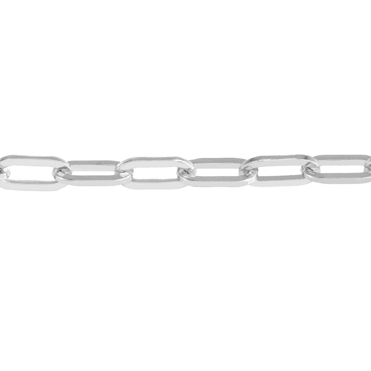 10-Inch 2.5mm Paper Clip Chain with Pear Shape Lock Unknown Friendly Weight Sterling Silver - view 38