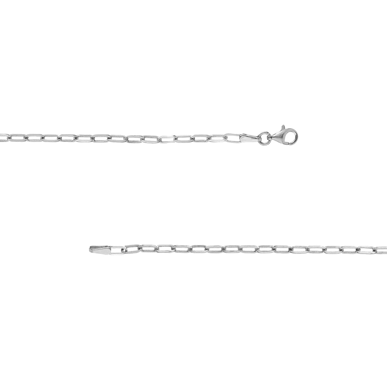 10-Inch 2.5mm Paper Clip Chain with Pear Shape Lock Unknown Friendly Weight Sterling Silver - view 27