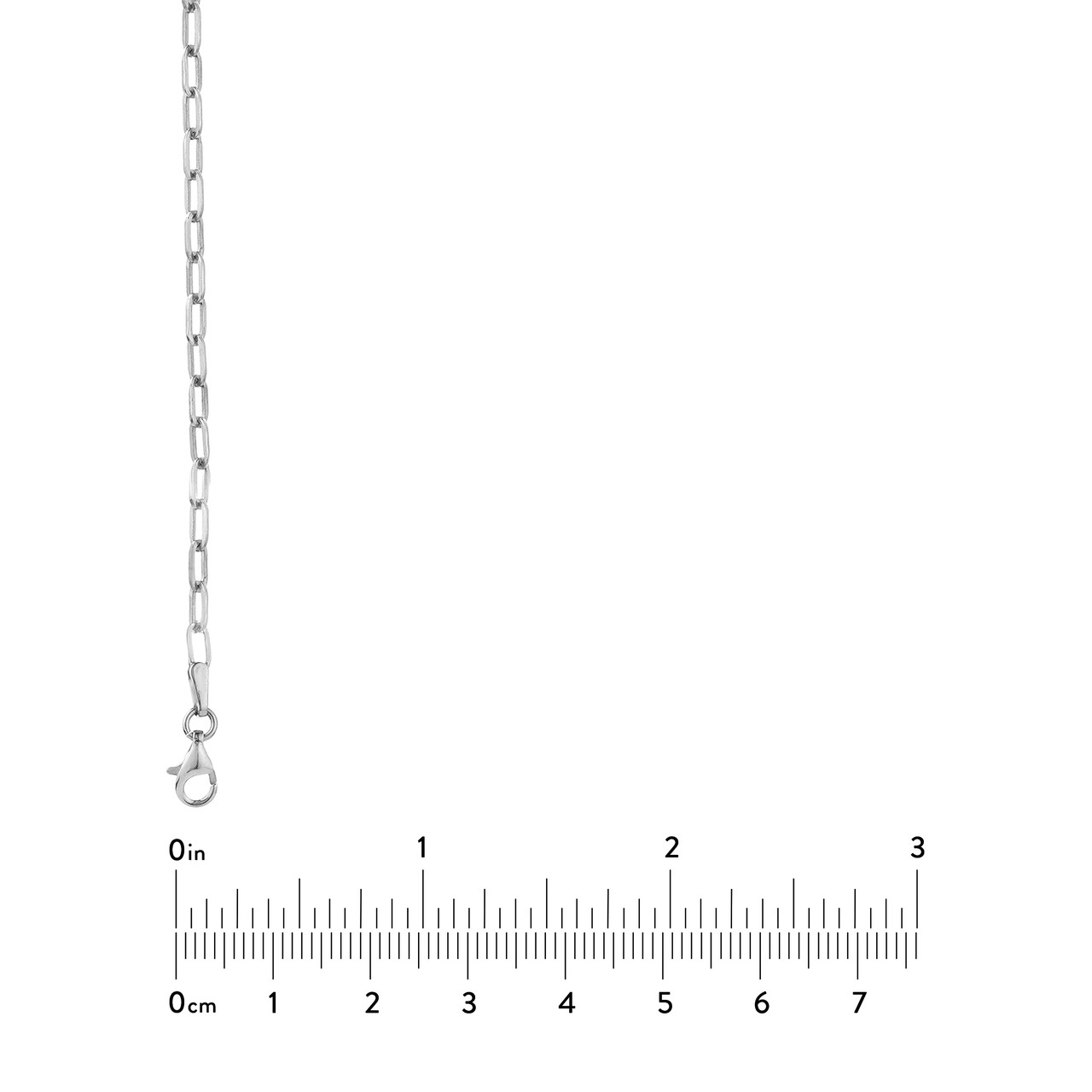 10-Inch 2.5mm Paper Clip Chain with Pear Shape Lock Unknown Friendly Weight Sterling Silver - view 20