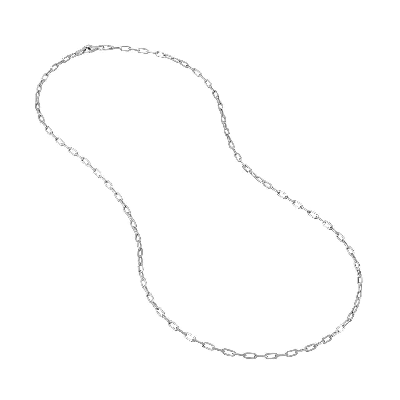 10-Inch 2.5mm Paper Clip Chain with Pear Shape Lock Unknown Friendly Weight Sterling Silver - view 4
