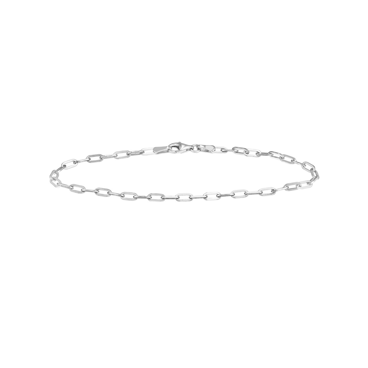 10-Inch 2.5mm Paper Clip Chain with Pear Shape Lock Unknown Friendly Weight Sterling Silver - view 31
