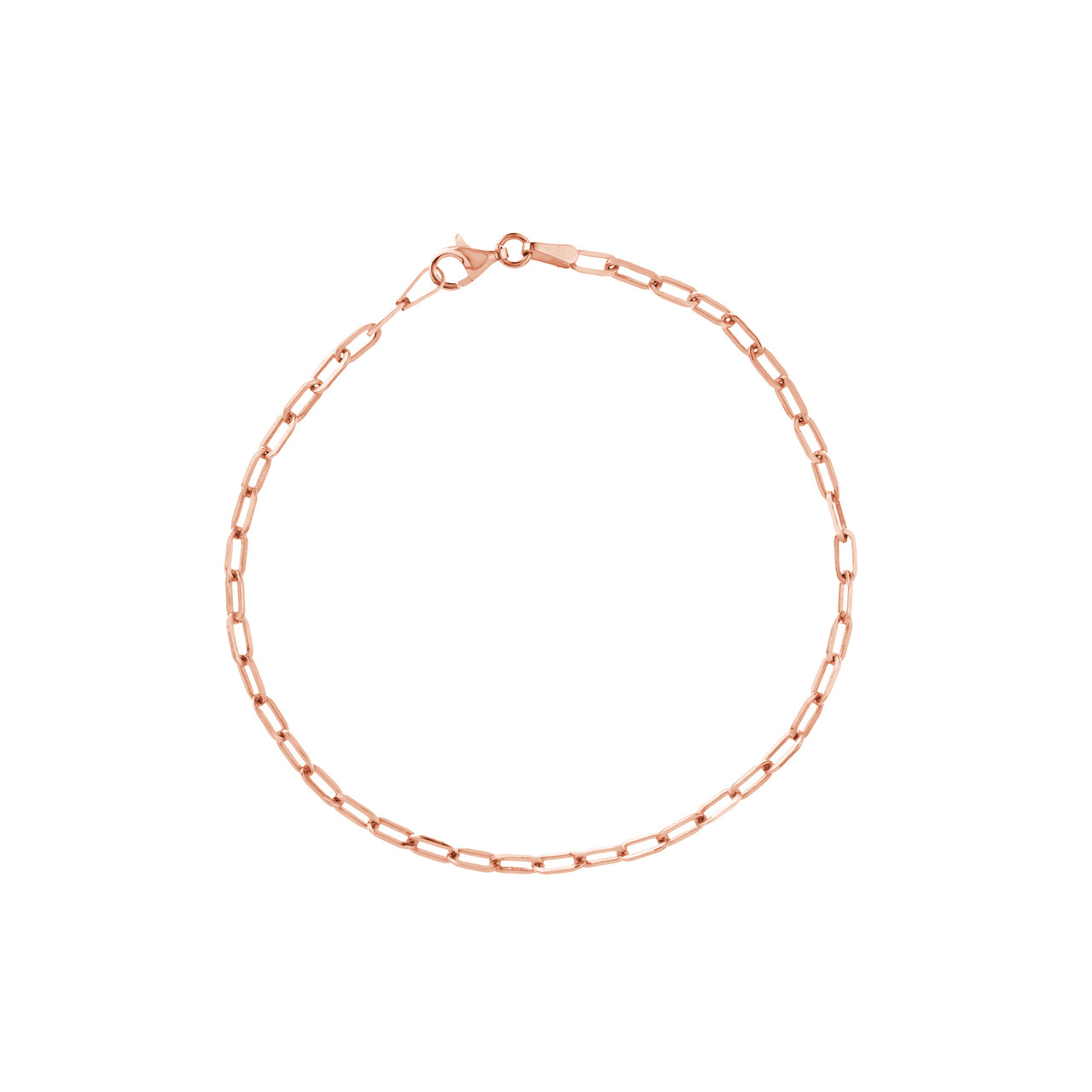 10-Inch 2.5mm Paper Clip Chain with Pear Shape Lock Unknown Friendly Weight Sterling Silver - view 34