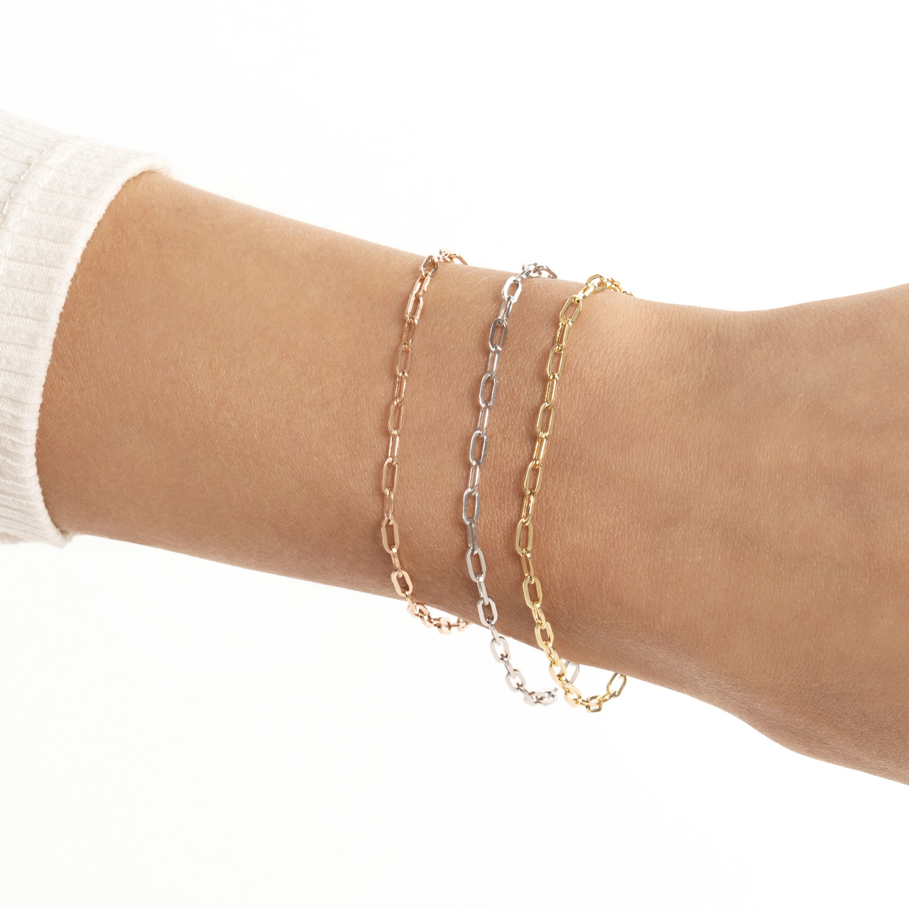 10-Inch 2.5mm Paper Clip Chain with Pear Shape Lock Unknown Friendly Weight Sterling Silver - view 24