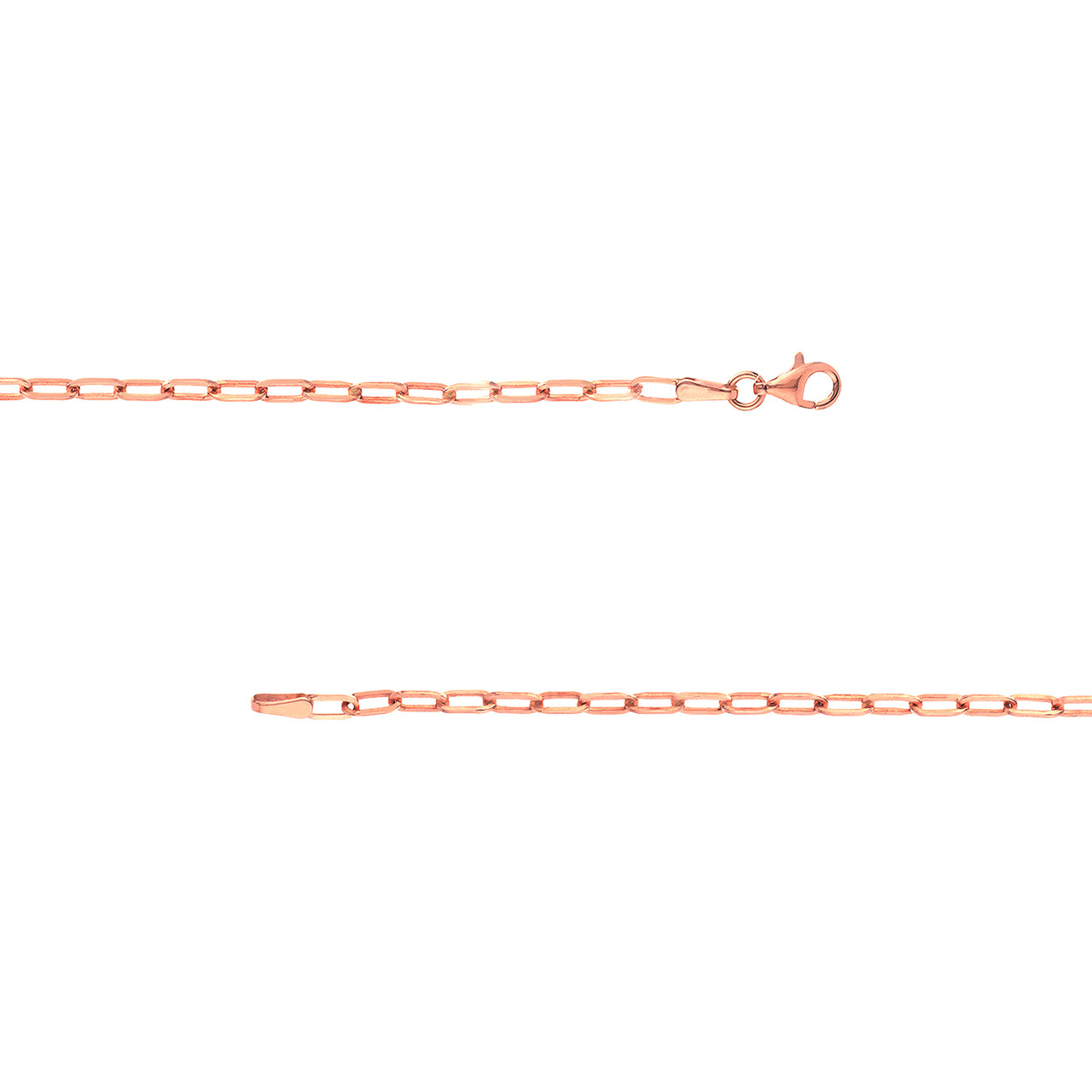 10-Inch 2.5mm Paper Clip Chain with Pear Shape Lock Unknown Friendly Weight Sterling Silver - view 10