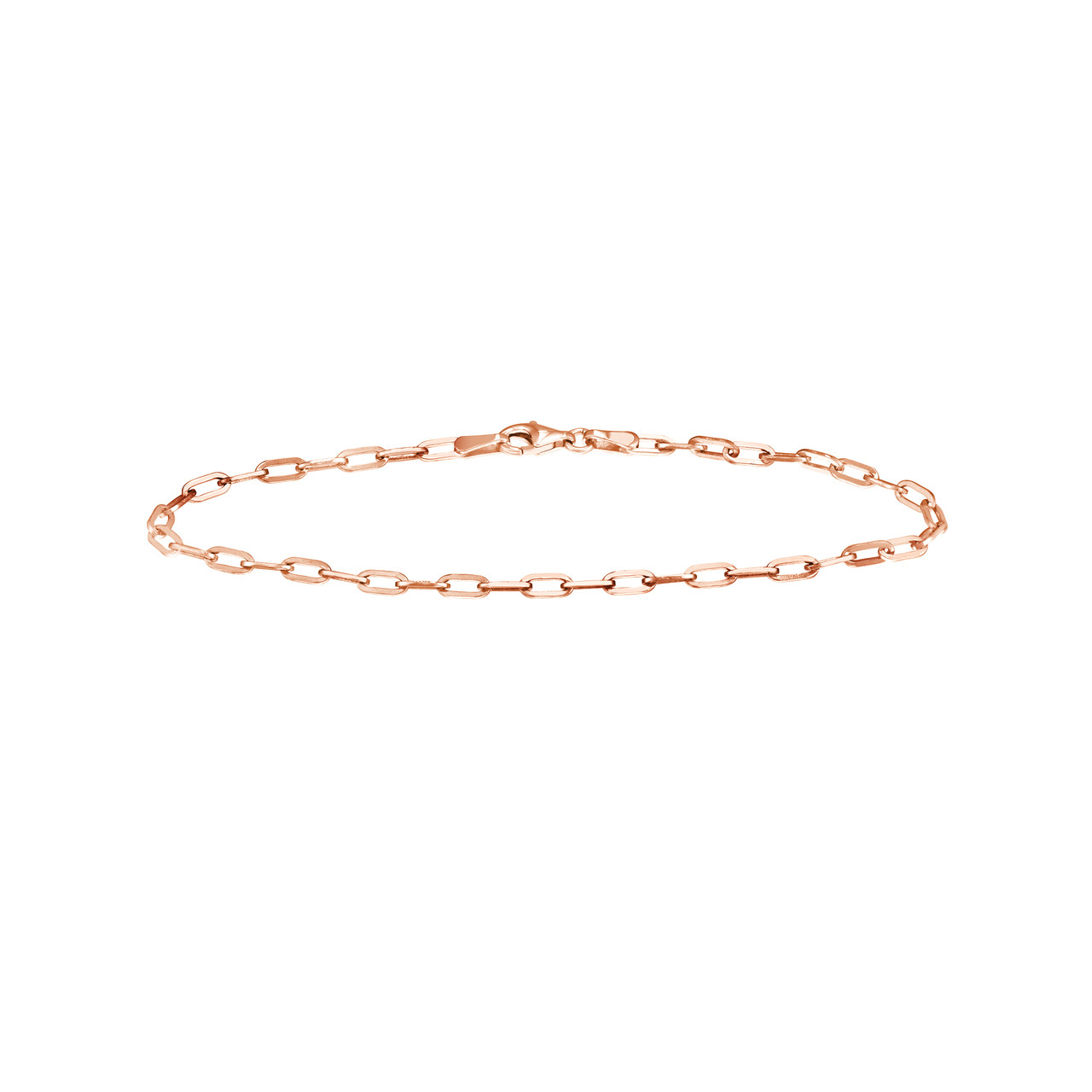 10-Inch 2.5mm Paper Clip Chain with Pear Shape Lock Unknown Friendly Weight Sterling Silver - view 29