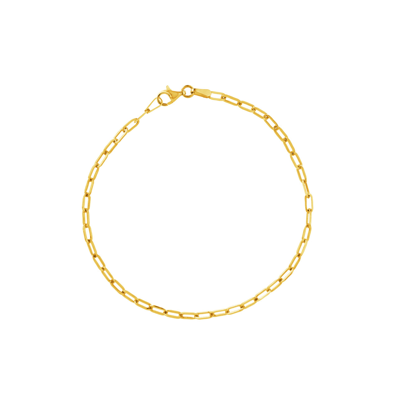 10-Inch 2.5mm Paper Clip Chain with Pear Shape Lock Unknown Friendly Weight Sterling Silver - view 18