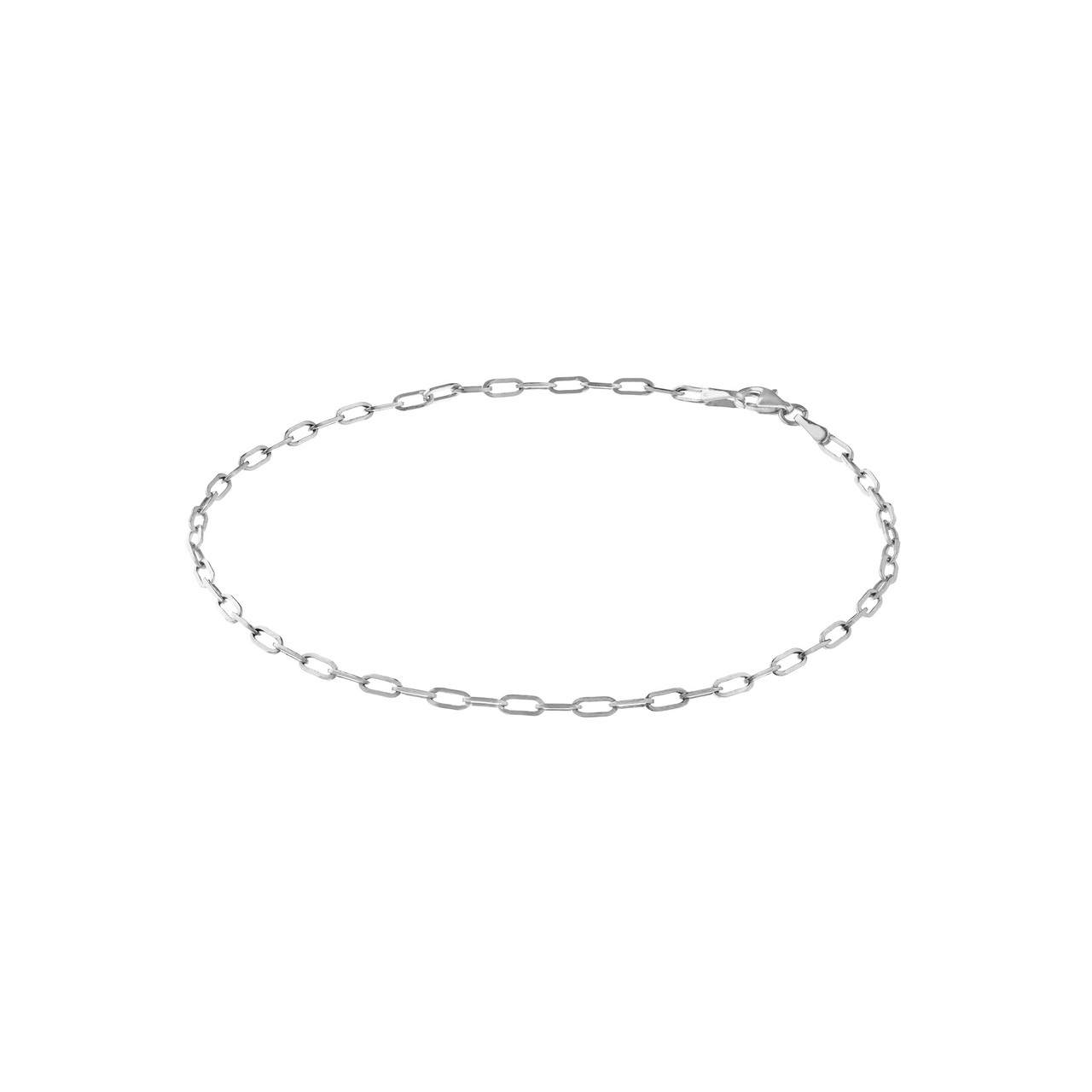 10-Inch 2.5mm Paper Clip Chain with Pear Shape Lock Unknown Friendly Weight Sterling Silver - view 11
