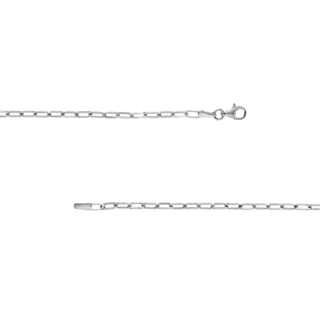 10-Inch 2.5mm Paper Clip Chain with Pear Shape Lock Unknown Friendly Weight Sterling Silver - view 23