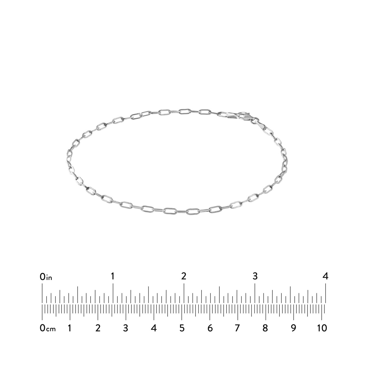 10-Inch 2.5mm Paper Clip Chain with Pear Shape Lock Unknown Friendly Weight Sterling Silver - view 13