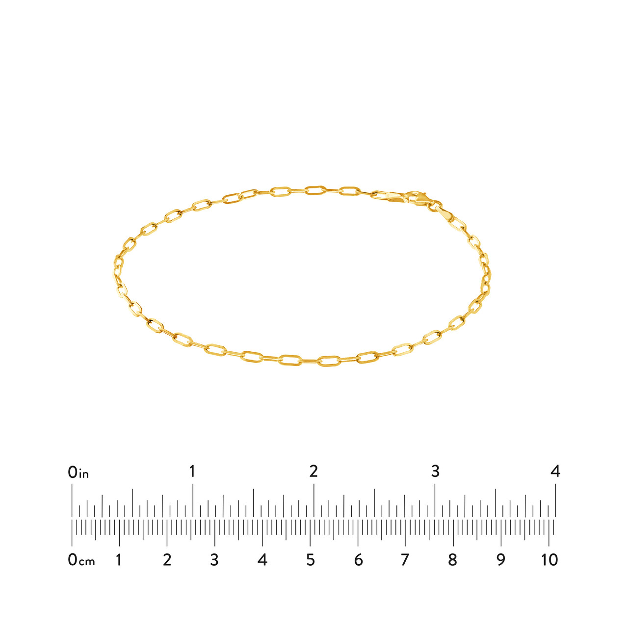 10-Inch 2.5mm Paper Clip Chain with Pear Shape Lock Unknown Friendly Weight Sterling Silver - view 8