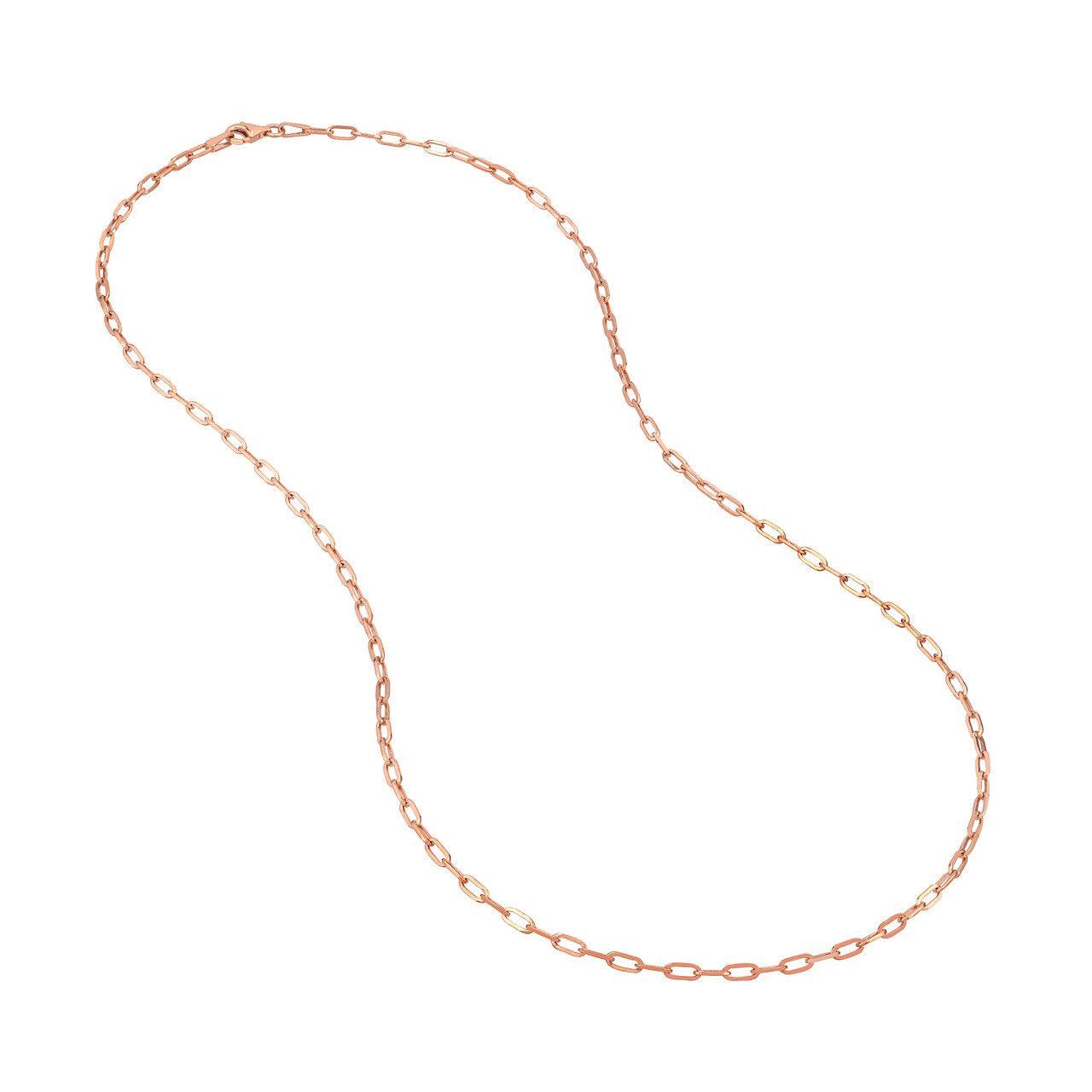 10-Inch 2.5mm Paper Clip Chain with Pear Shape Lock Unknown Friendly Weight Sterling Silver - view 15