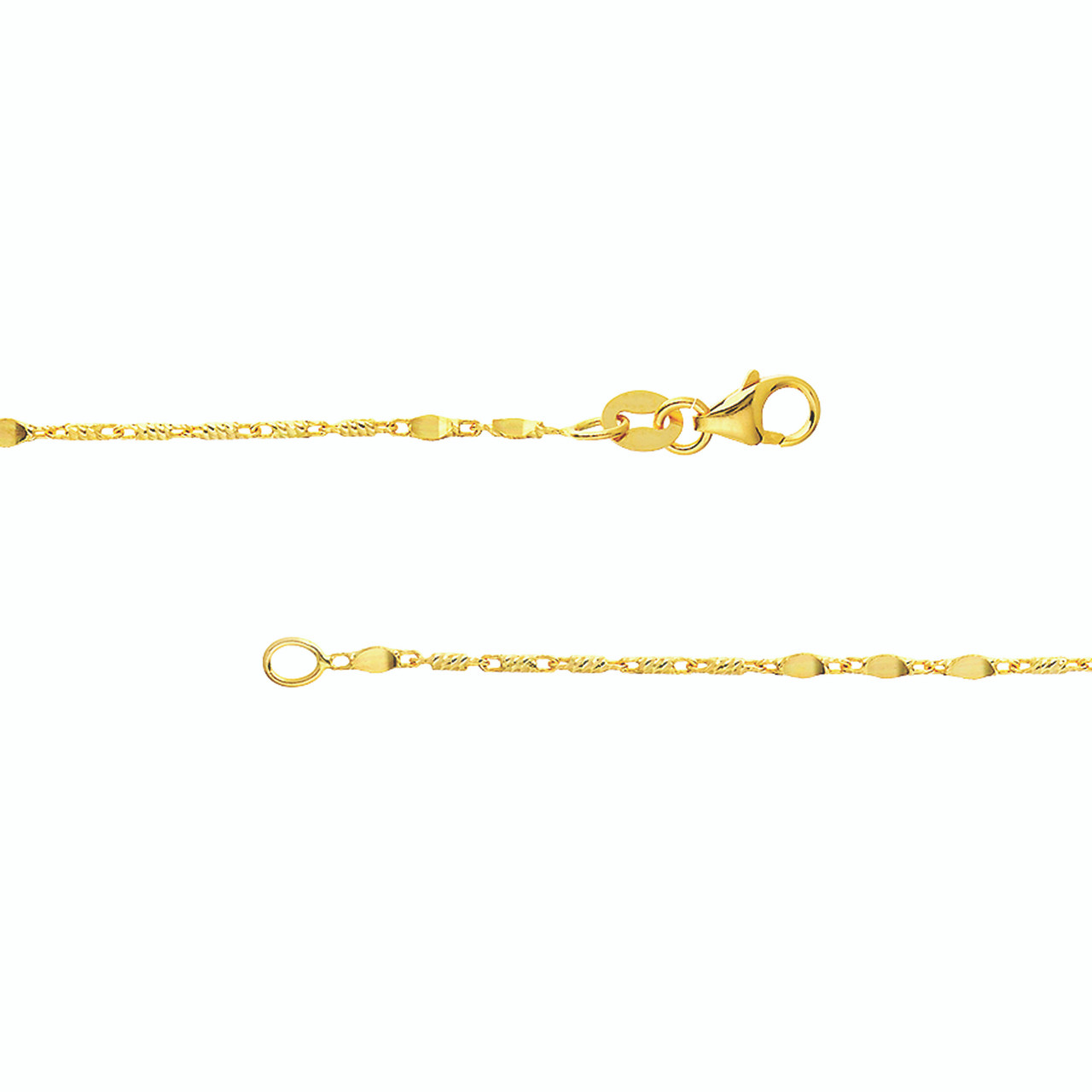16-Inch Lumacina Chain with Flat Disc Stations Unknown Friendly Weight 14K yellow or white gold - view 4