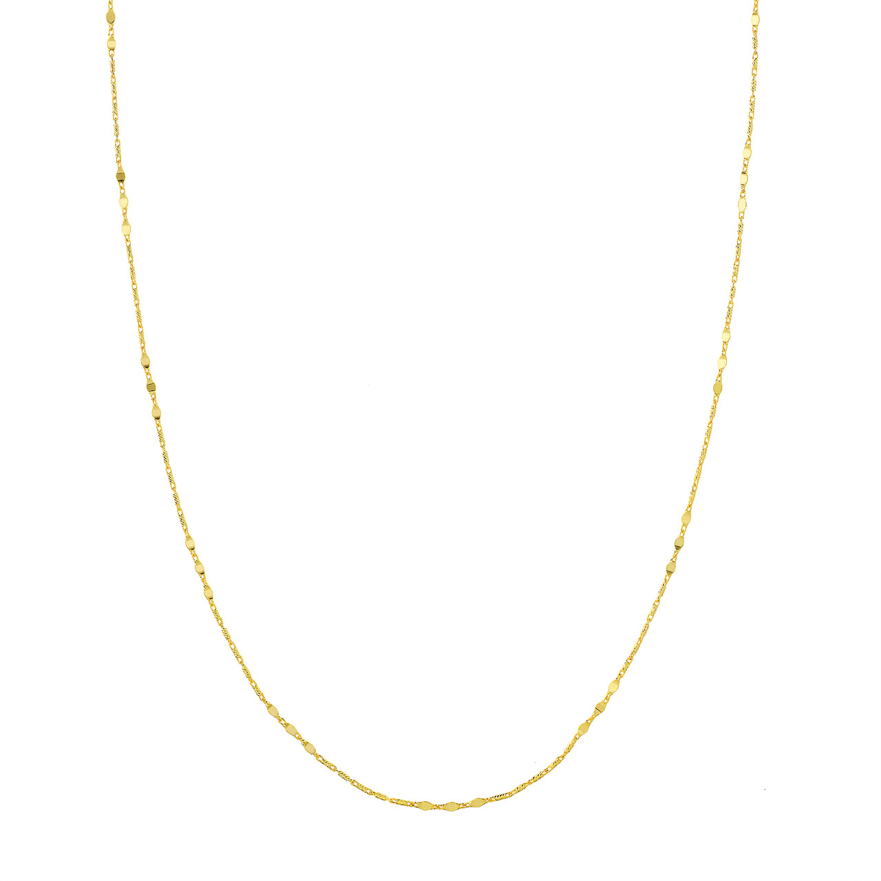 16-Inch Lumacina Chain with Flat Disc Stations Unknown Friendly Weight 14K yellow or white gold - view 2