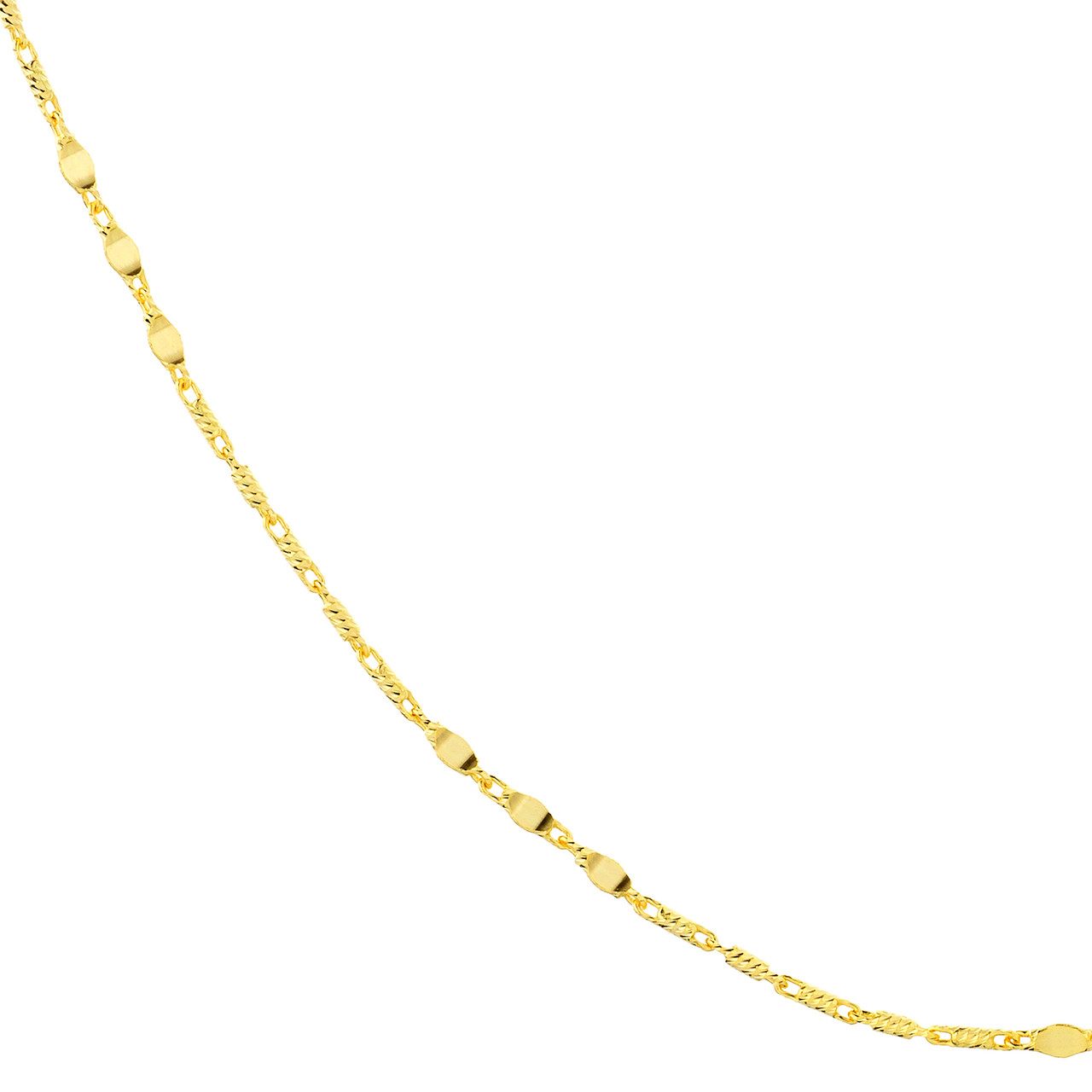 16-Inch Lumacina Chain with Flat Disc Stations Unknown Friendly Weight 14K yellow or white gold - view 8