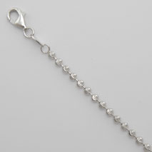 Sterling Silver Moon Cut Bead Chain 3.0mm, Rhodium