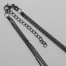 Sterling Silver Black Rhodium 3 Strand Flat Cable Chain