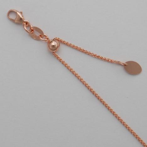 16-Inch 14K Rose Gold Round Wheat 0.9mm, Adjustable Chain
