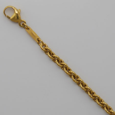 16-Inch 14K Yellow Gold Round Cable Twist Chain 3.0mm