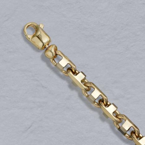 20-Inch 14K Yellow Gold / White Gold Nugget Link Chain 5.8mm