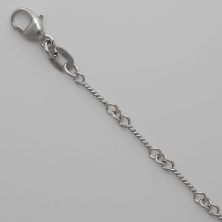 7-Inch 14K White Gold Twist Chain 2.8mm